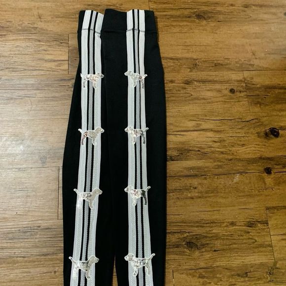 NEW VS PINK HTF BLING PUP DOGS COZY LEGGINGS SMALL - Picture 4 of 5